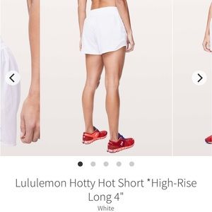 Lululemon White Hotty Hot Short, High Rise, 4”